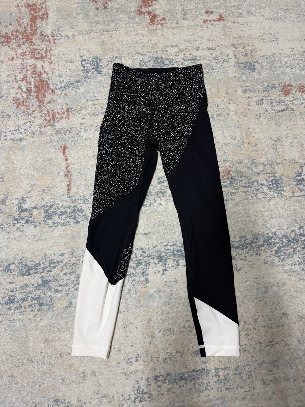 lululemon athletica Black and White Patterned Colorblock Kids Leggings